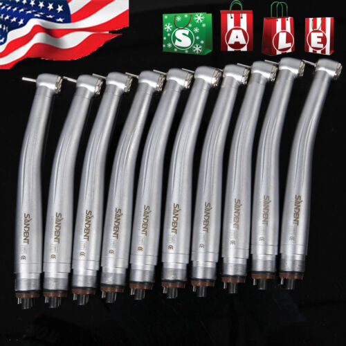 10pcs SANDENT NSK PANA MAX Style Dental High Speed Handpiece Push Button 4 Hole