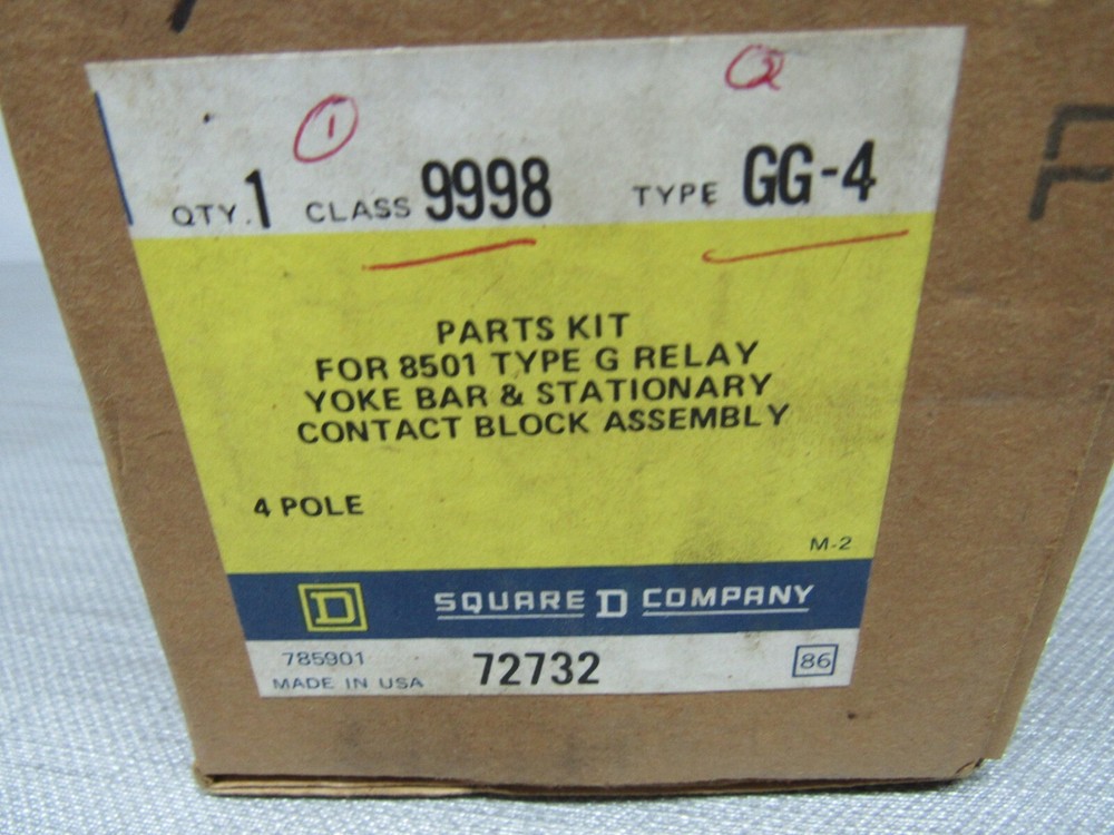 Square D Class 9998 Type GG-4 Contact Black Assembly