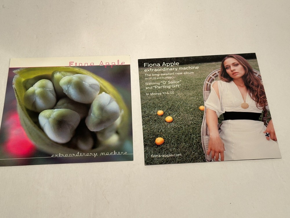 FIONA APPLE 2005 Extraordinary Machine lot of 2 US album Promo postcards square