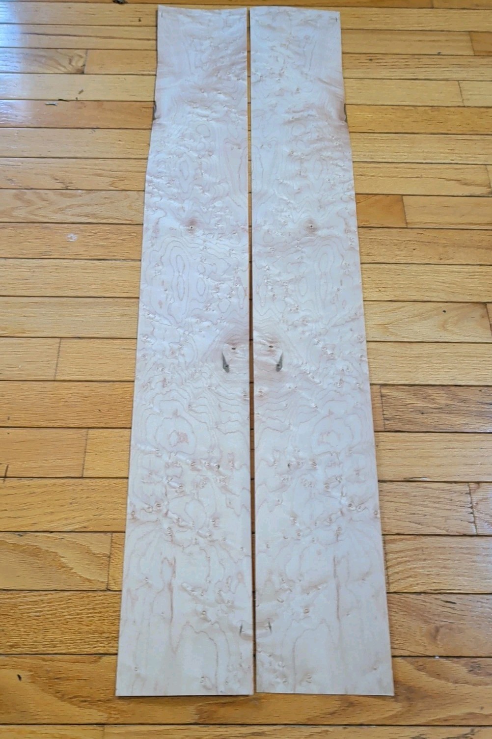 2 pieces of Birdseye maple veneer 39" x 5" each wood