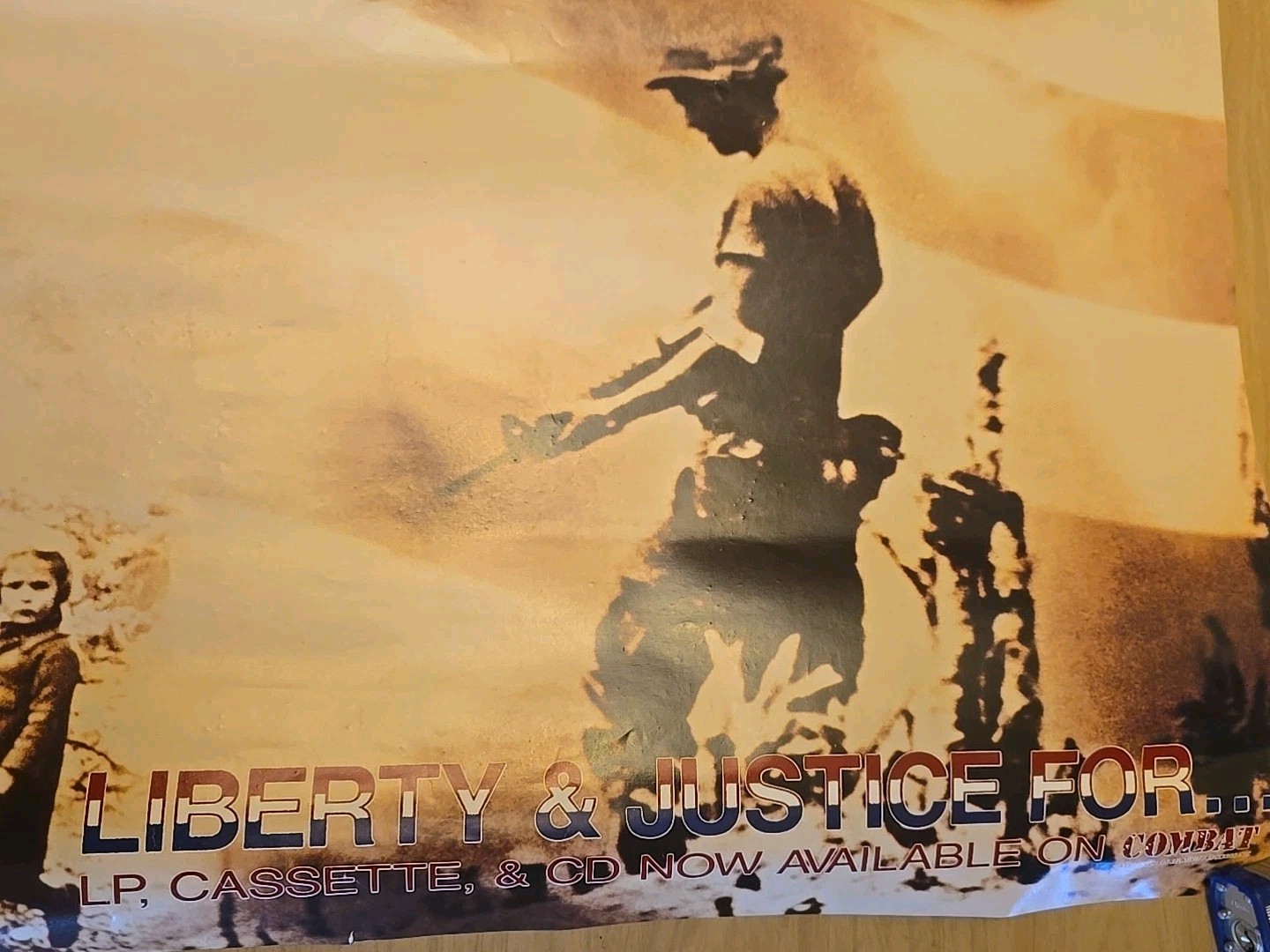 Vintage Agnostic Front Liberty & Justice For... Combat Records Poster 23" x 23"