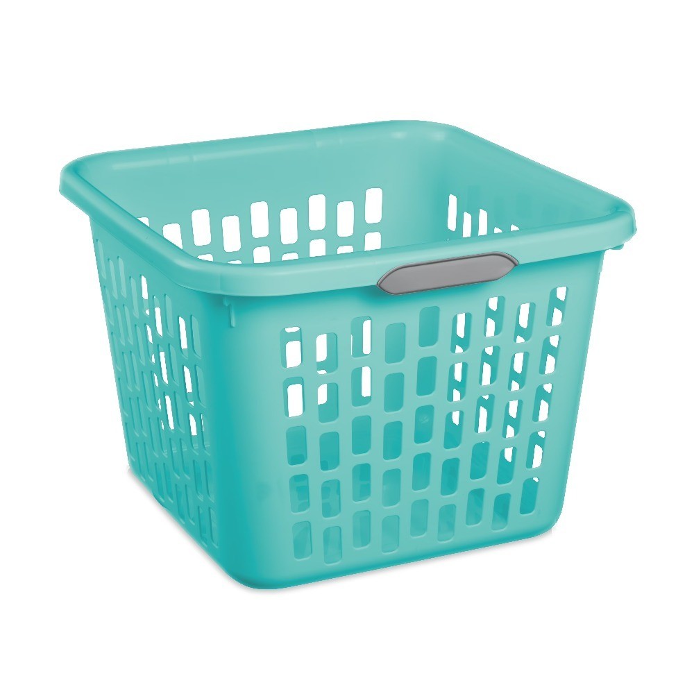 Large Plastic Laundry Basket with Handles Foldable Storage Hamper Teal