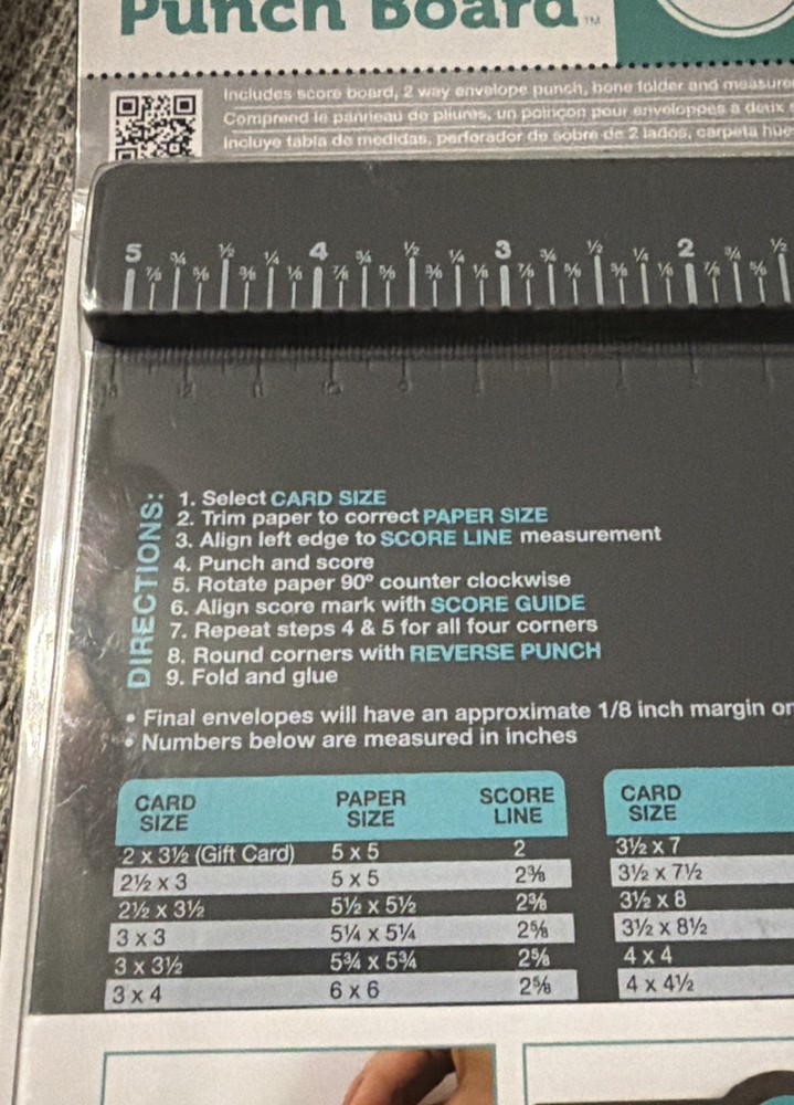 We R Memory Keepers Envelope Punch Board New