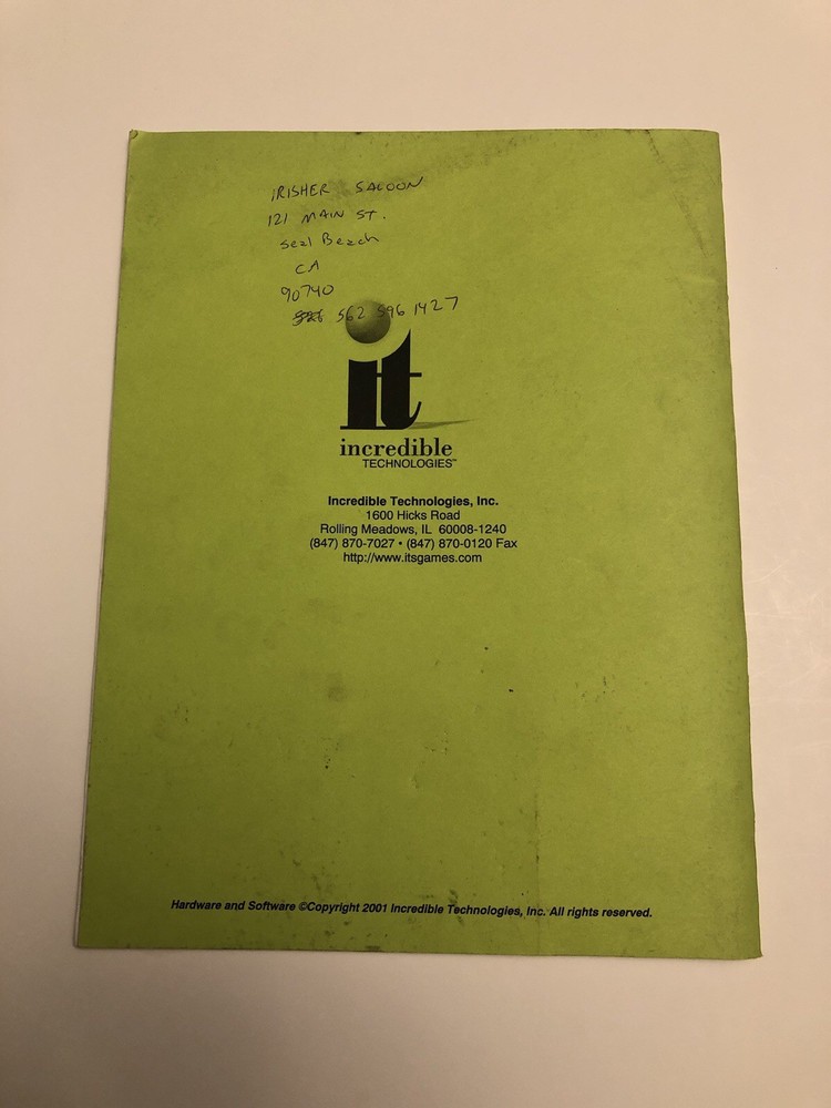 GOLDEN TEE FORE Installation Manual