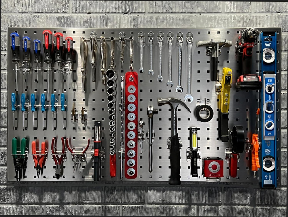 46-Piece Lockhook Steel Pegboard Hook Assortment Kit for Organizing Tools