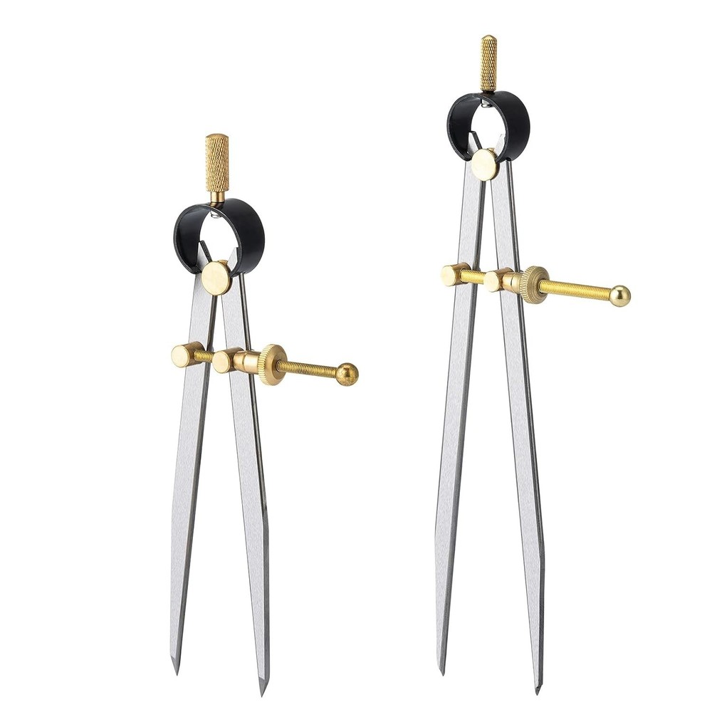 2 PCS Adjustable Lockable Spring Wing Divider Calipers, 6 Inch and 8 Inch Steel
