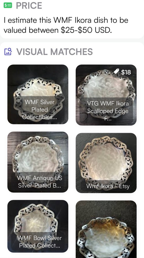 WMF Ikora gently used silver decorative dish from Germany, pristine condition.