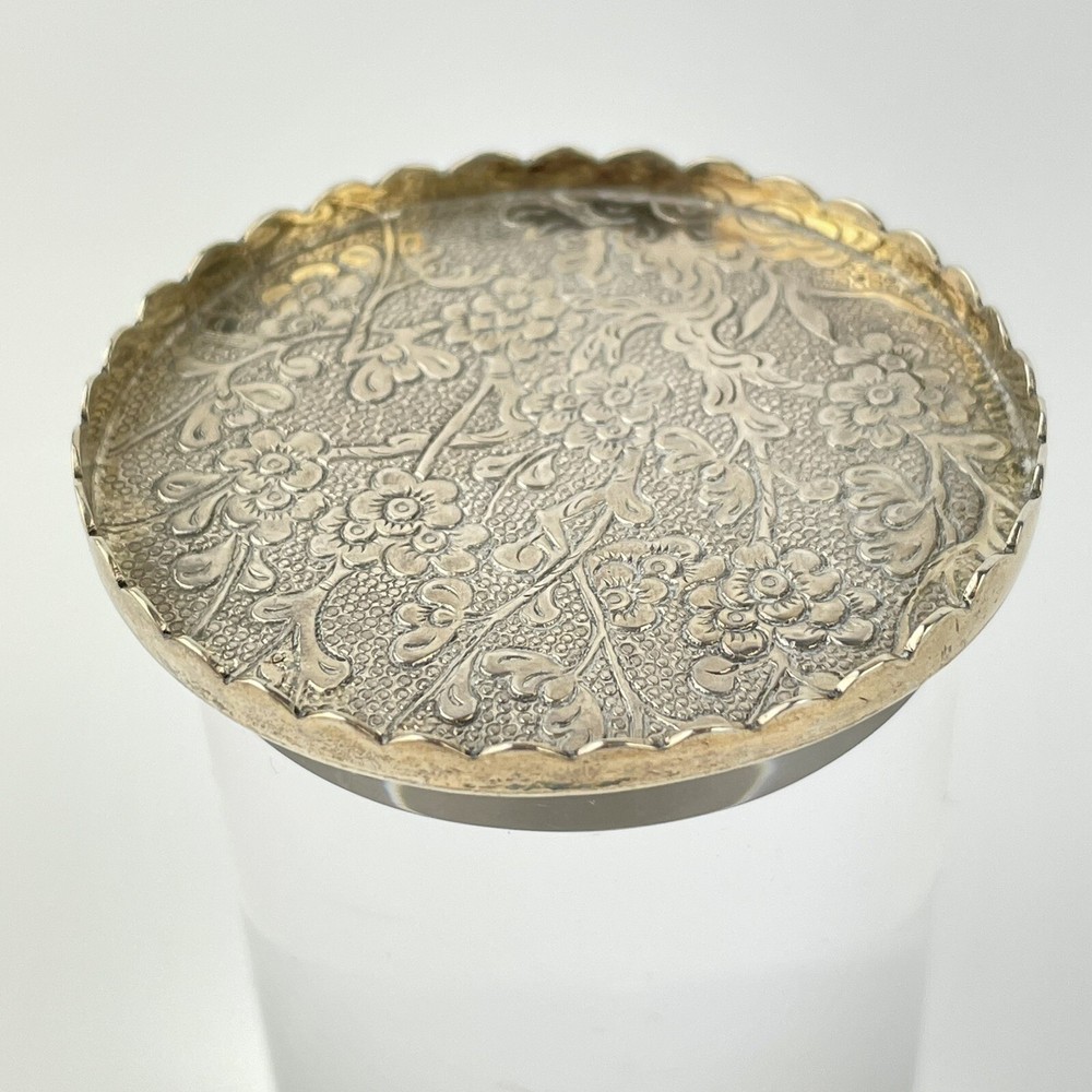 Antique Chinese Export Solid Silver Possibly Wing Chun Miniature Footed Tray