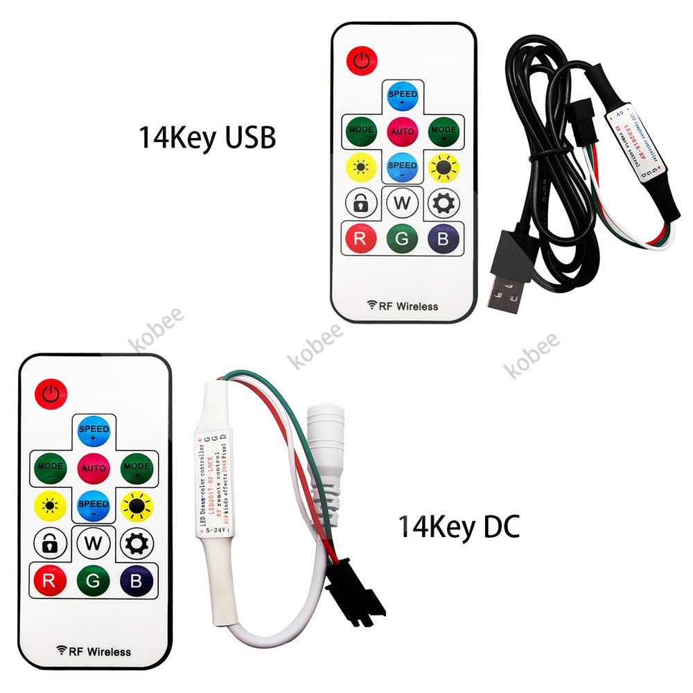5V-24V WS2812B WS2811 SK6812 Wireless LED Pixel Controller Addressable RF Remote