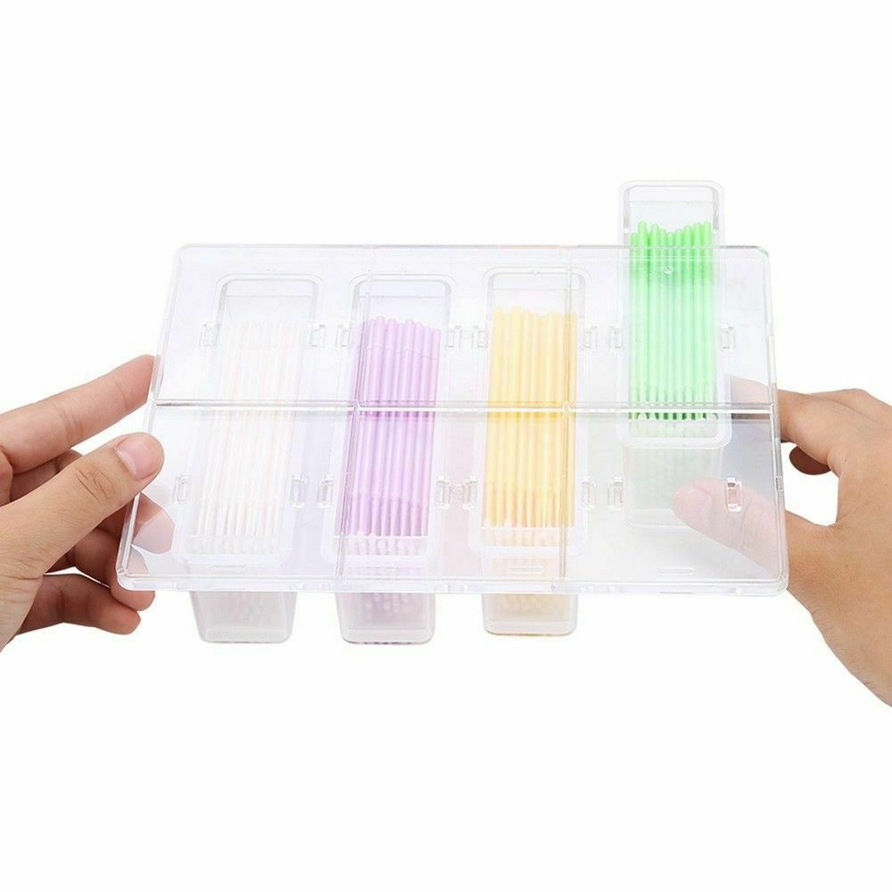 Dental Plactic Micro Brush Applicator Dispenser + 400 Pcs Disposable Micro Brush
