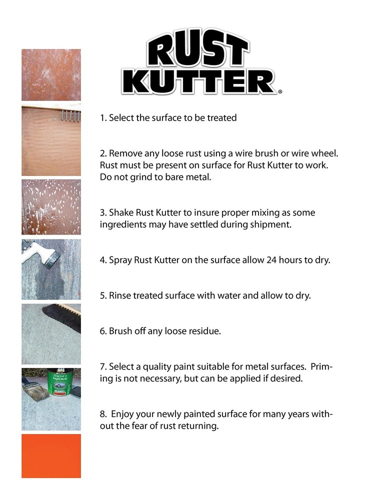 Rust Kutter - Stops Rust and Converts Rust Spots to Leave A Primed Surface Re...
