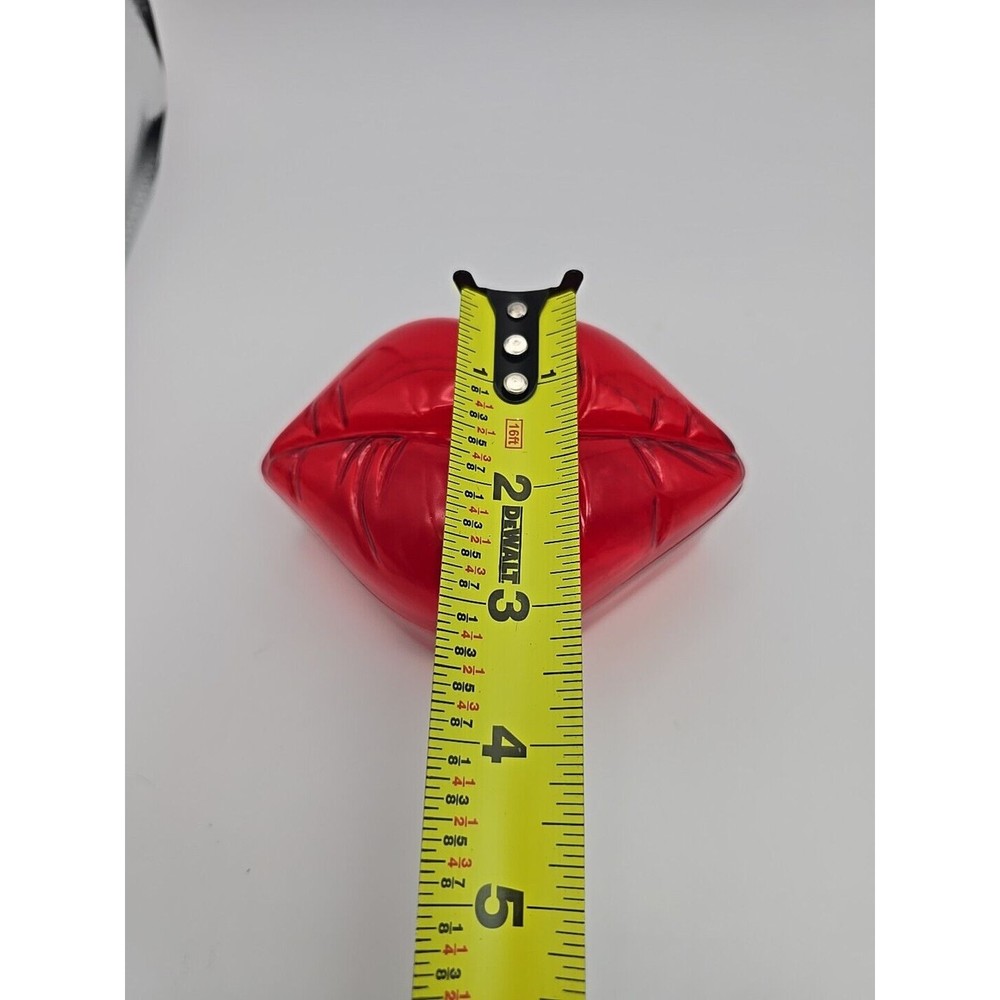 Clear Red Plastic Lips Container with Lid Amscan