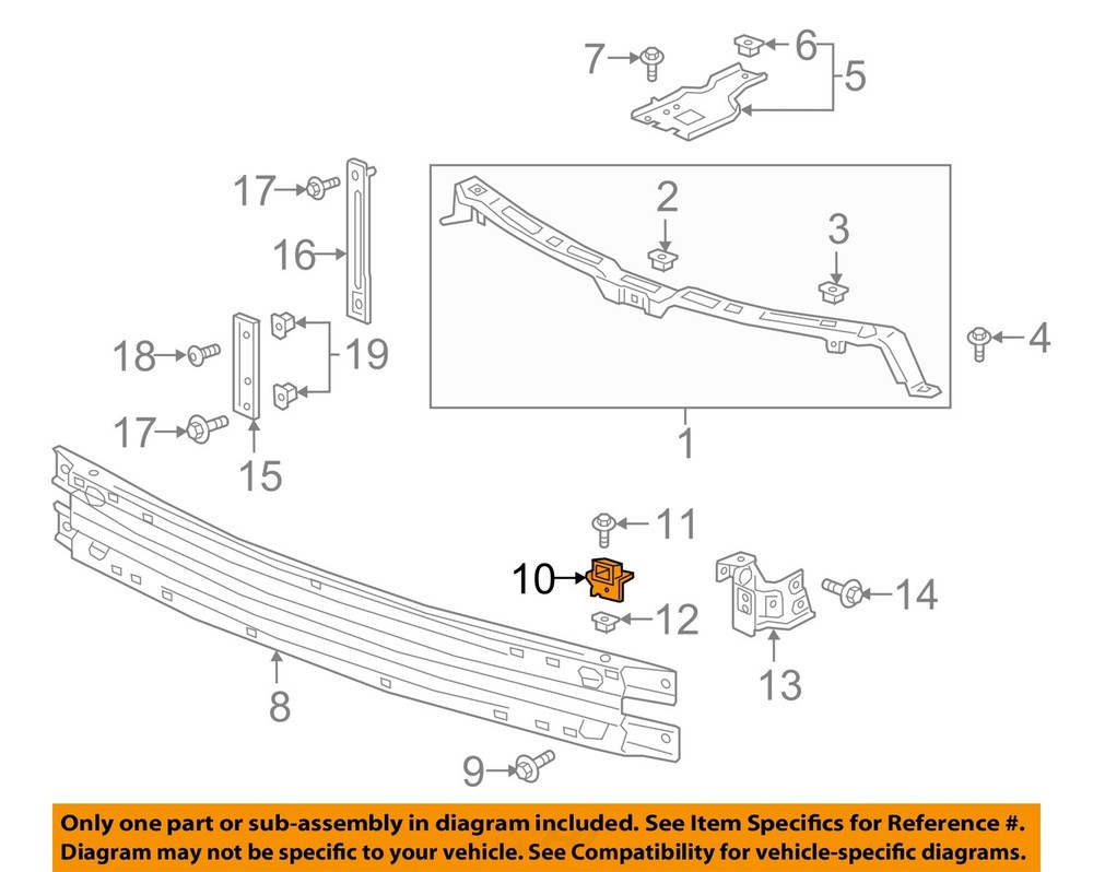 GM OEM 18-21 Enclave Bumper Components-Lower Support 23324604