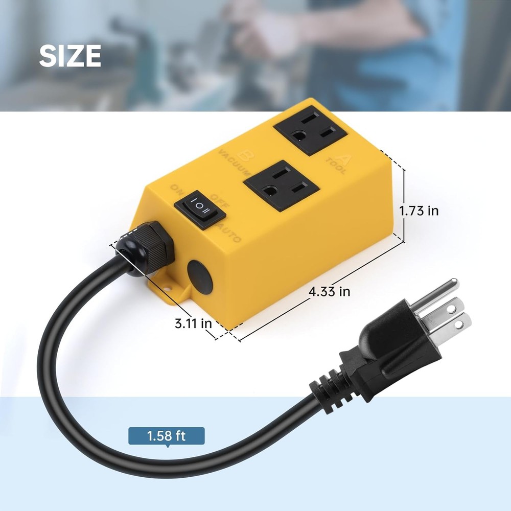 Automatic Vacuum Switch with Auto/On/Off Control, Smart Current Sensing