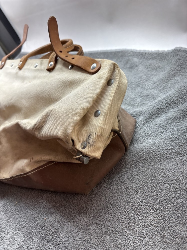 Vintage Klein Tools Canvas Leather Tool Bag 5102-16 Lineman