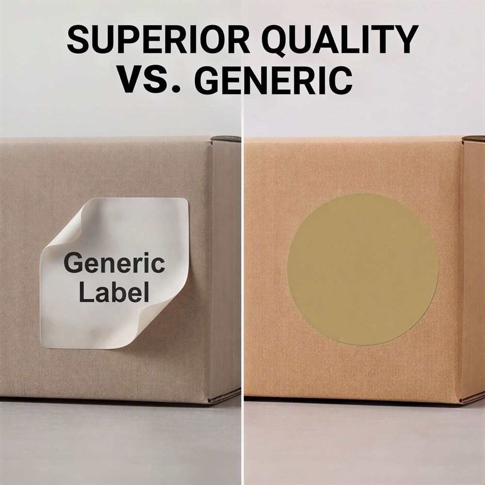 300Pcs Colored Dot Thermal Labels (Brown, 4 Inch)