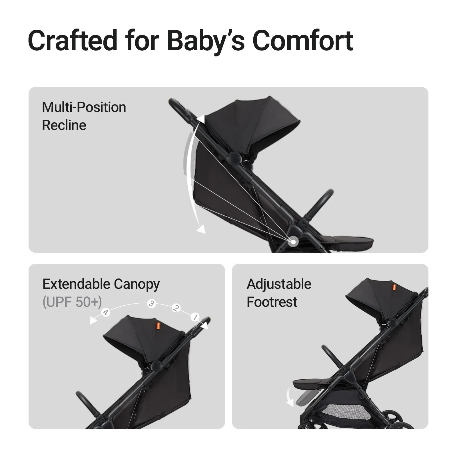 MAMAZING Baby Stroller Lightweight One-Hand Fold Travel Compact Carbon Fiber