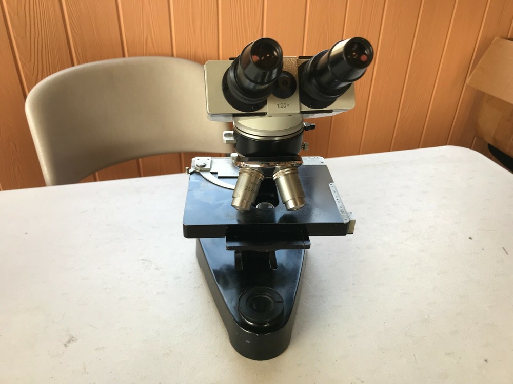 Vintage Ernst Leitz Wetzlar Germany Binocular Microscope