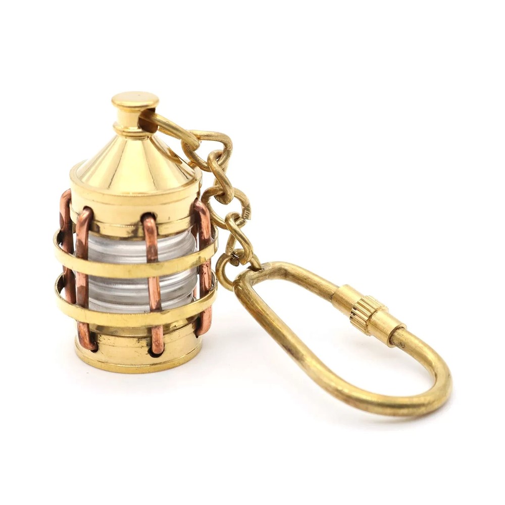 Brass Maritime Ring Mariner Gift Lantern Miniature Anchor Lamp Solid Keychain