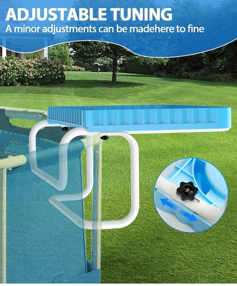 Above Ground Pool Bar, Poolside Table Serving Tray 2 Cup Holders Blue NEW