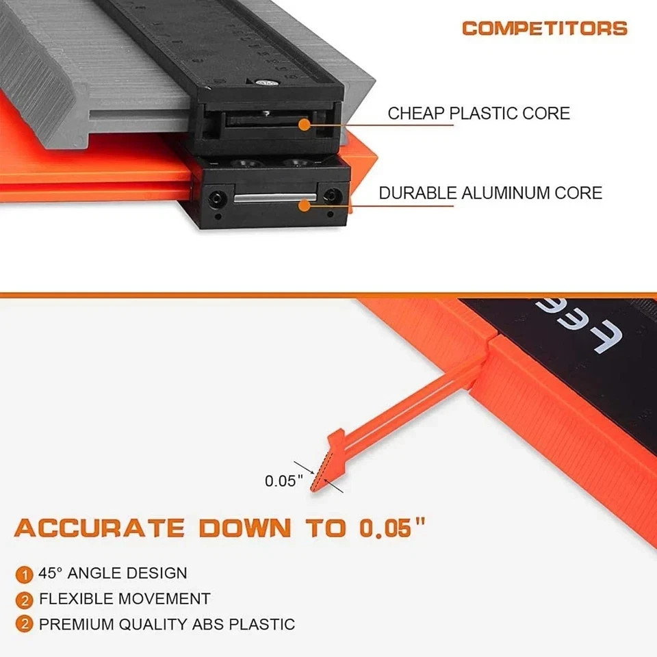 Contour Gauge (12 Inch) with Lock Profile Tool, Super Contour Duplicator Men Gif