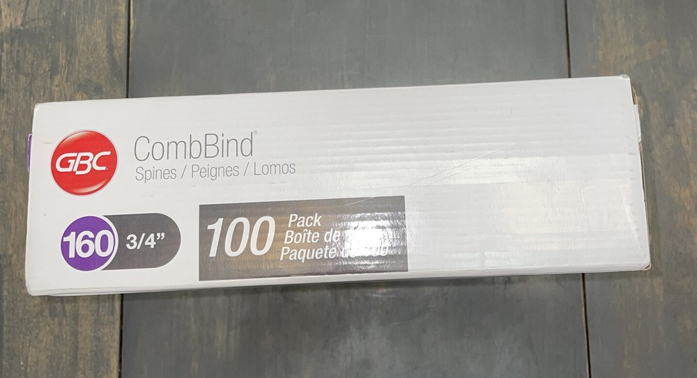 Combbind Standard Spines, 3/4" Diameter, 160 Sheet Capacity, Black,  100 Box