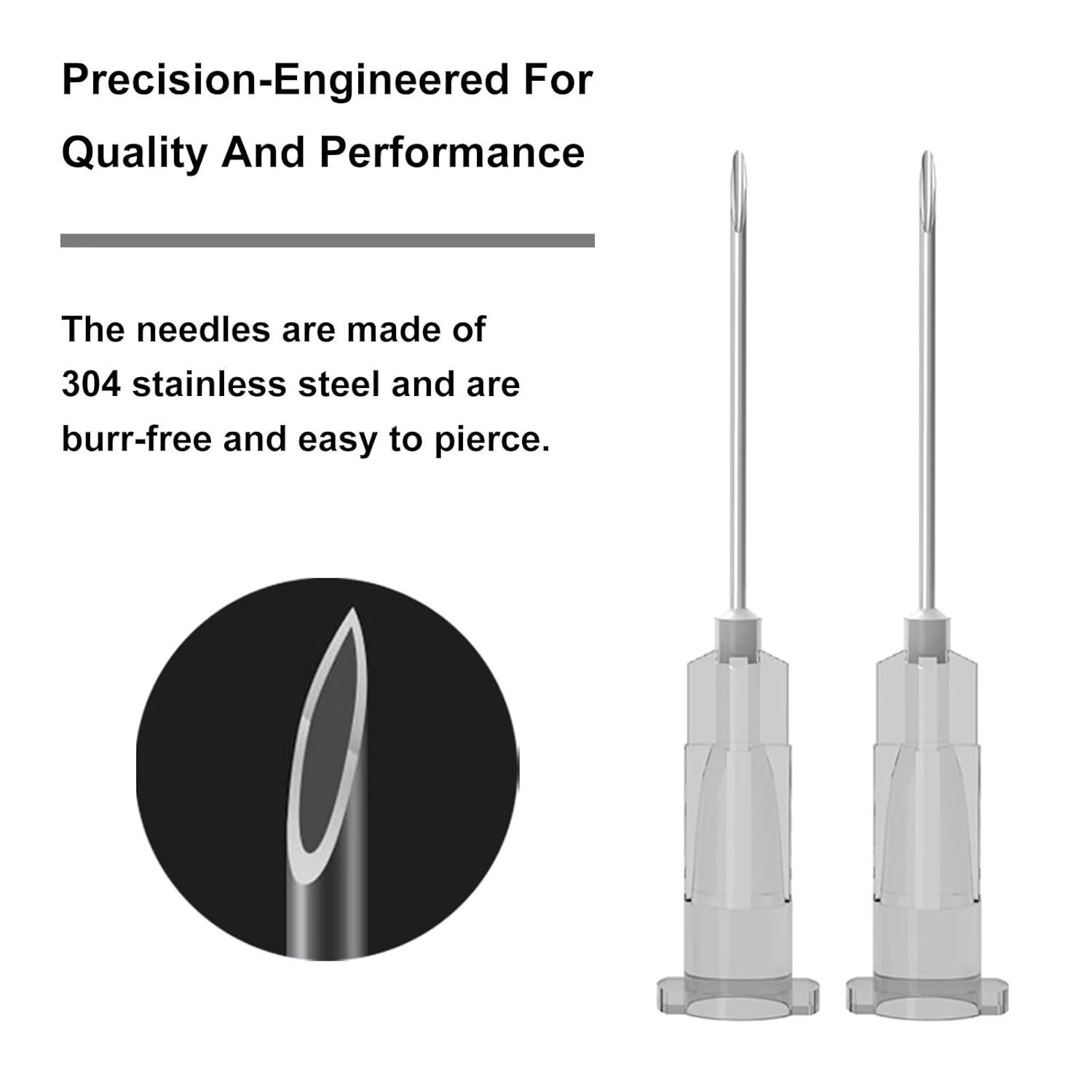 27 Gauge 0.5 Inch Needle, Individually Wrapped, 100 PCS Luer Lock 27Ga/0.5in