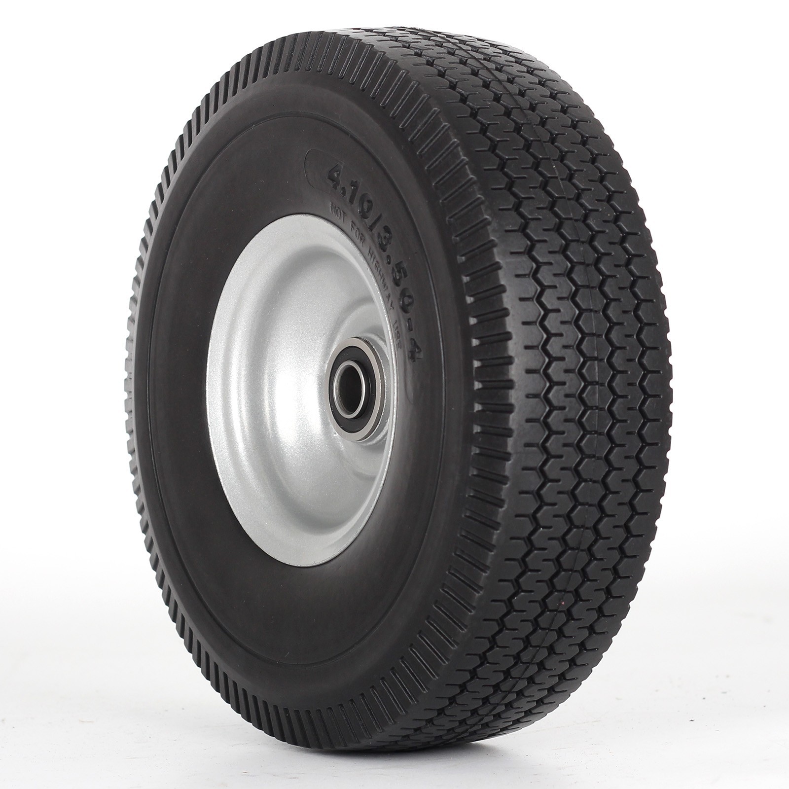 4.10/3.50-4 Flat Free Tire & Wheel for Hand Truck Garden Wagon Cart 2 Pack