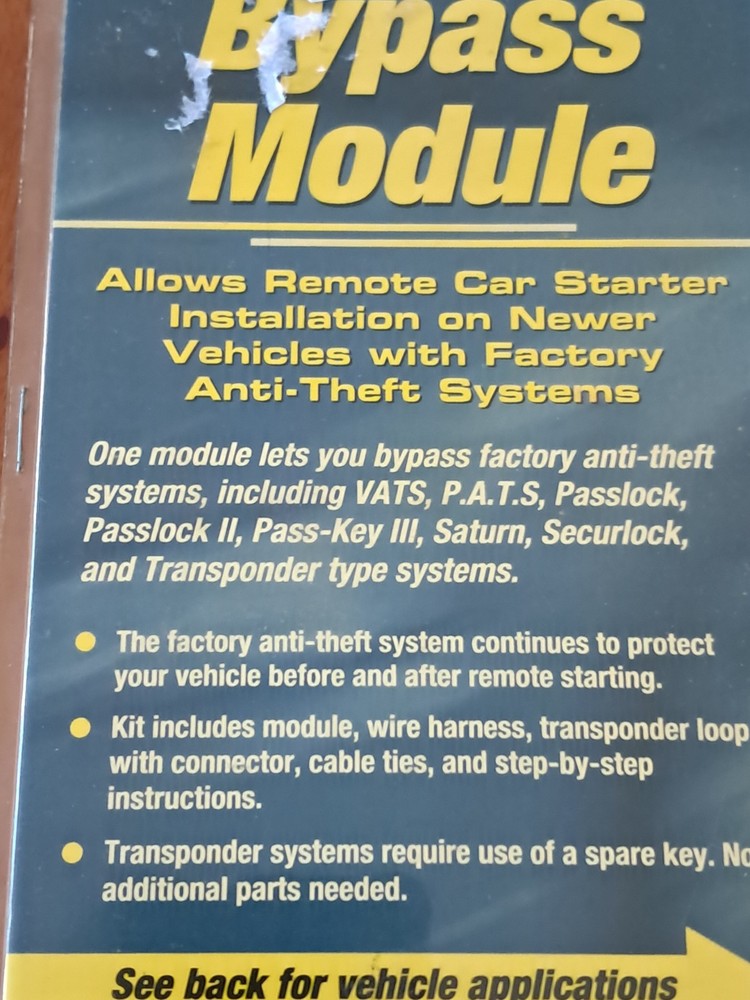 DesignTech Universal Alarm Bypass Module Model #29402 NOS Remote Car Accessory