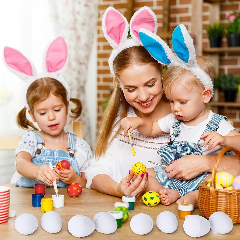 100 Pcs Paintable Easter Paper Mache Eggs DIY Blank Paper Mache Dyeable Easte...