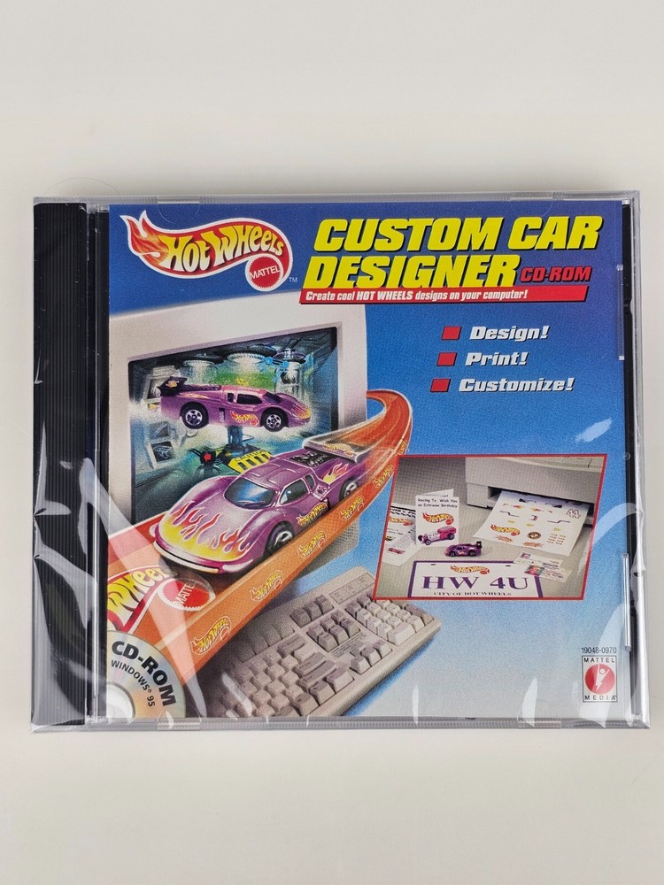 Hot Wheels Custom Car Label Designer CD Software User Guide Sticker Sheets 1997