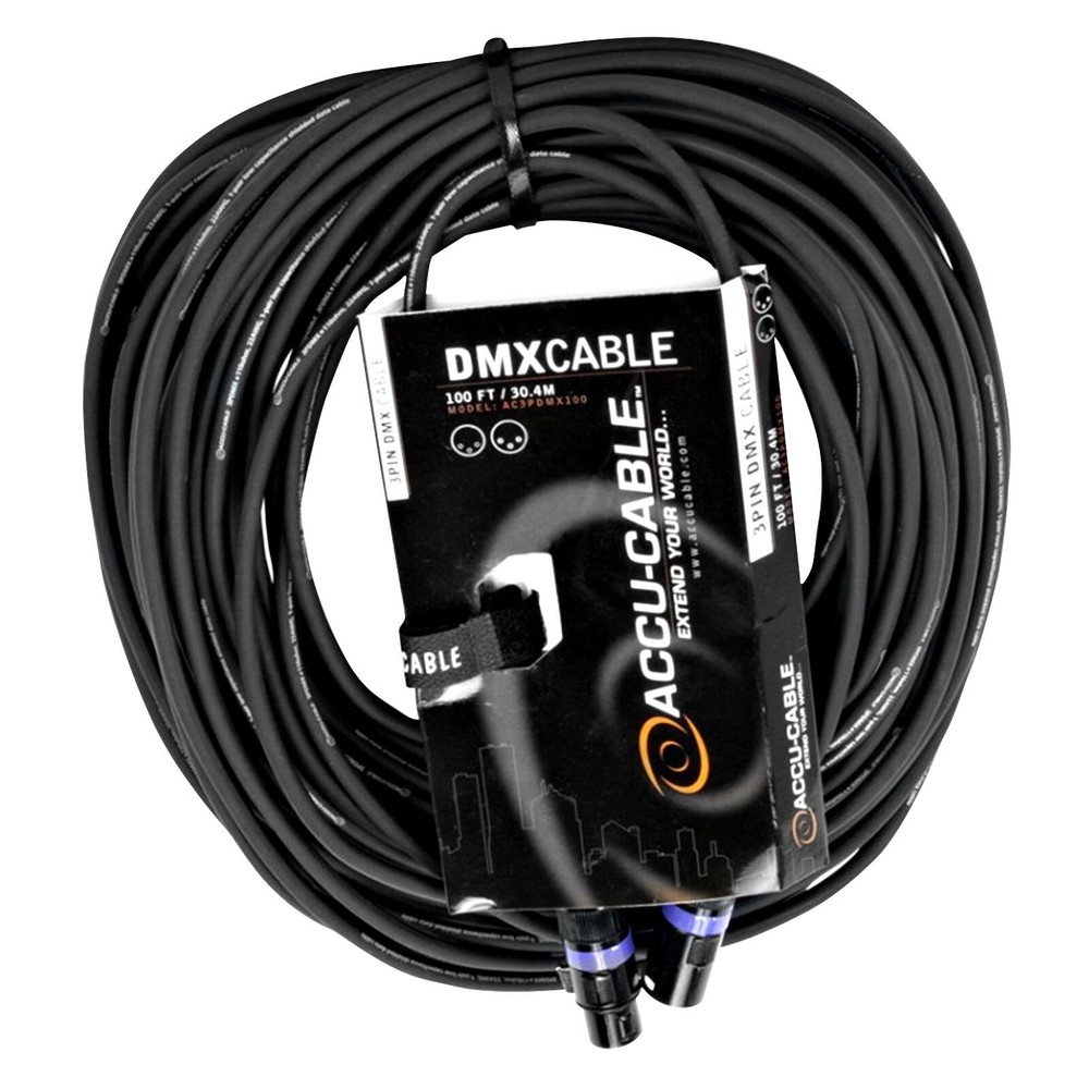 ADJ AC3PDMX100 100FT 3-Pin DMX Cable Used