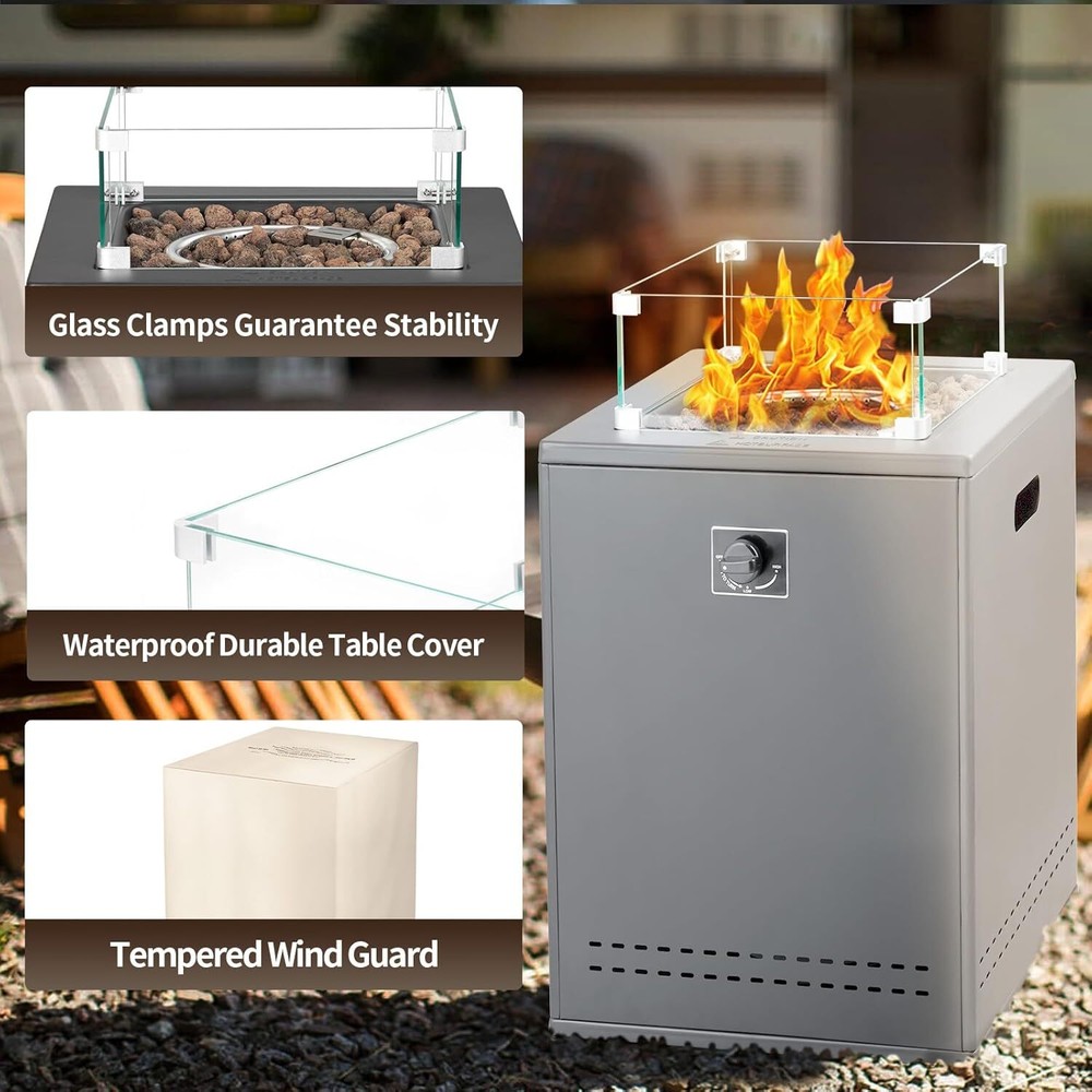 20 " Square Gas Fire Pit Propane Outdoor Gas Fire Pit with CSA Certification