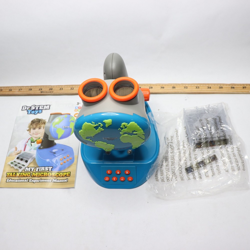 Thin Air Brands Talking Microscope for Kids Adjustable Focus & Light-Up Platform