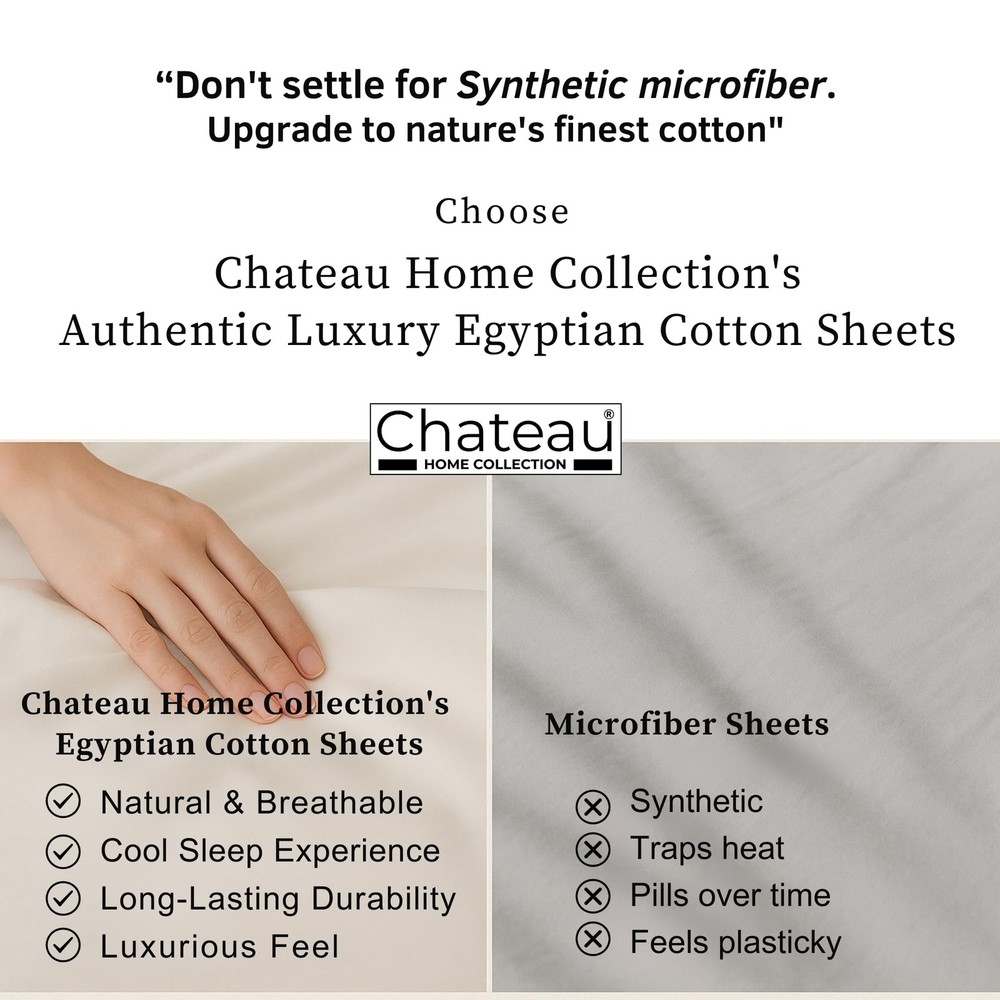 Egyptian Cotton Sheets Queen Size, 400 Thread Count Deep Pocket Bed Set – Sof...