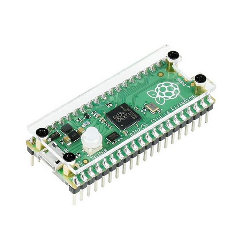 Clear Acrylic Top&Bottom Panel Case With Customs Key Cap for Raspberry Pi Pico H