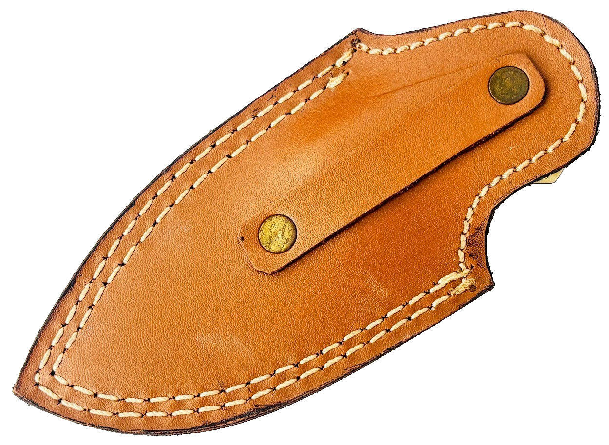 Small Skinning Knife Mirror Finished Blade 6" Fixed Blade Knife & Leather Sheath