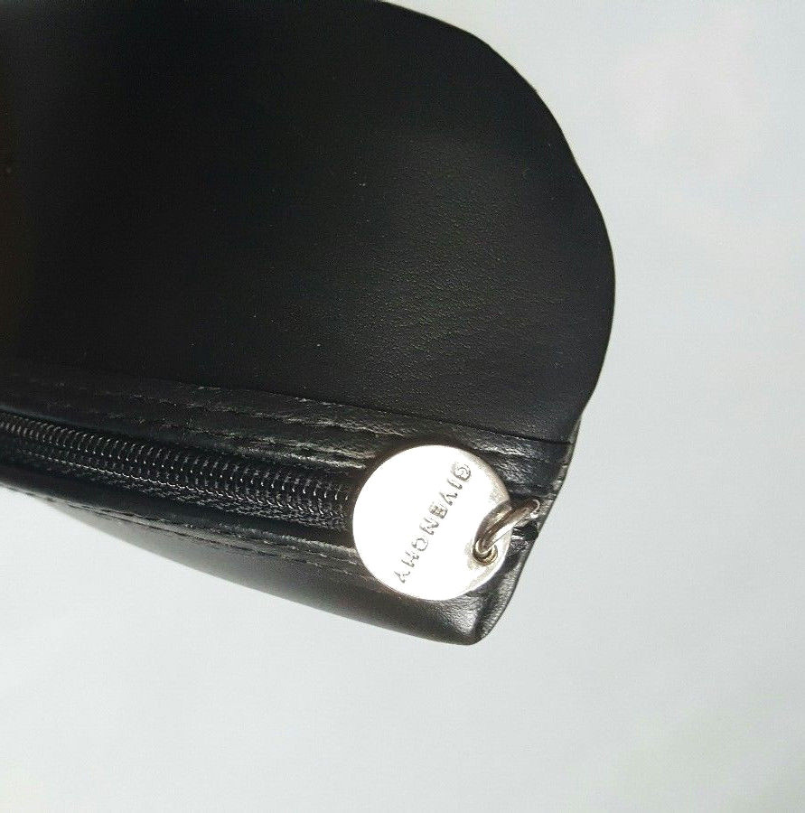 GIVENCHY LARGE BLACK ZIPPERED SUNGLASSES CASE WITH CLEANING CLOTH
