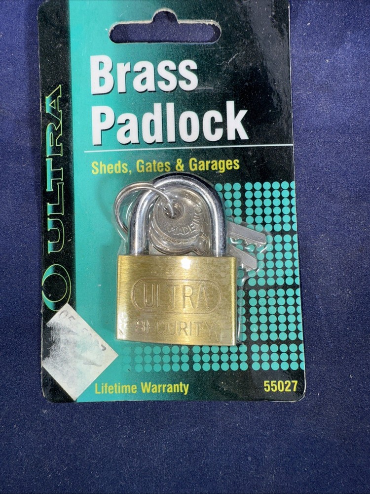 Three (3) For $15. 1 1/4” Padlock Solid Brass Padlock NOS Keyed Different J Lock
