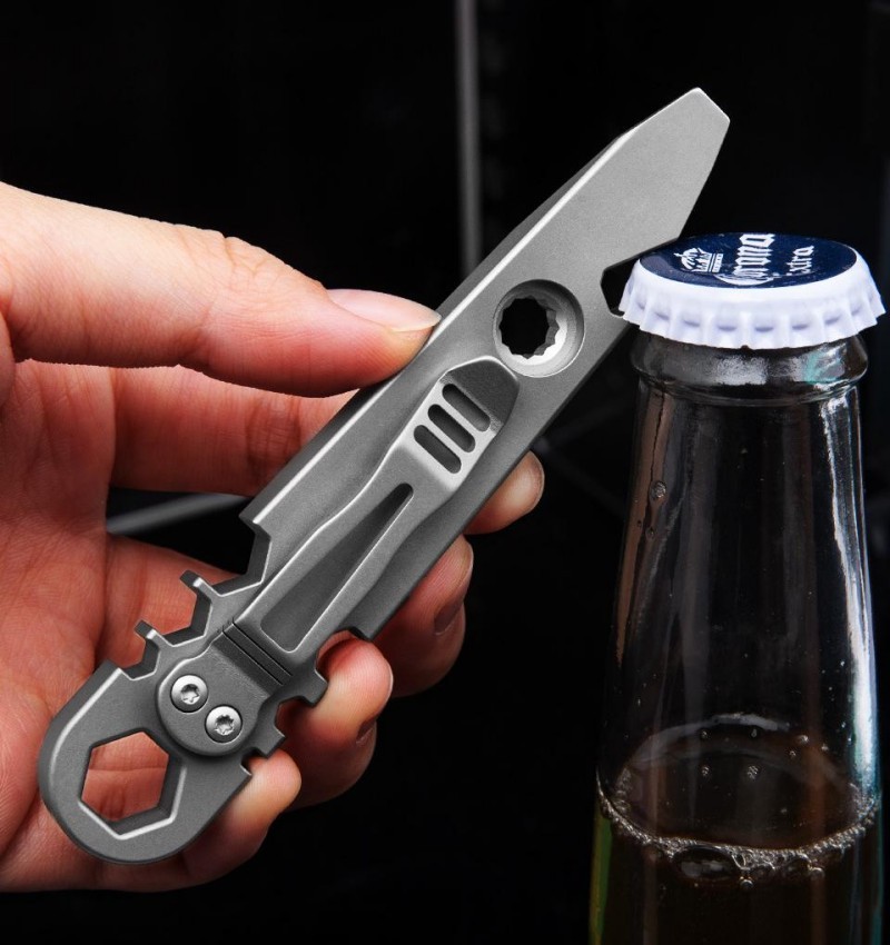Titanium Pry Bar Crowbar Screwdriver Bottle Opener Pocket Multi Tools EDC