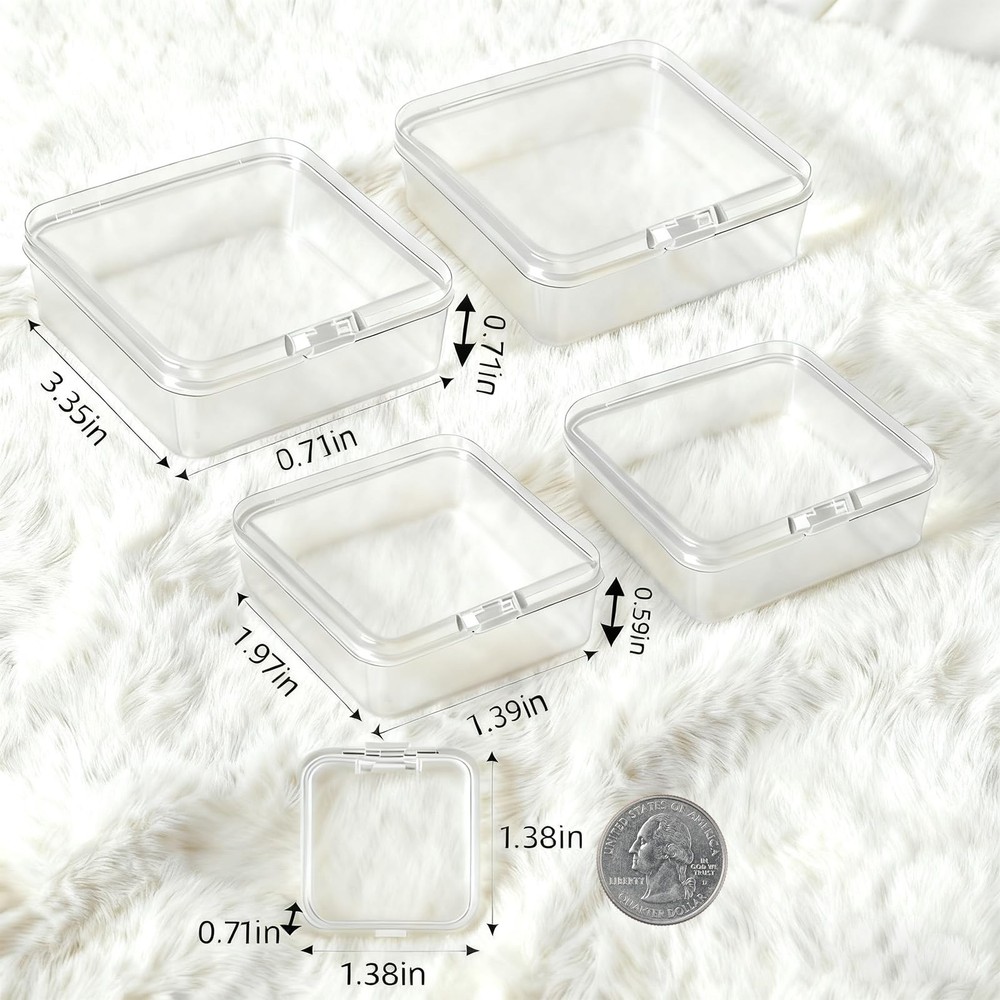 Aitoper 14 PCS Clear Plastic Small Storage Containers with Lids, Mini