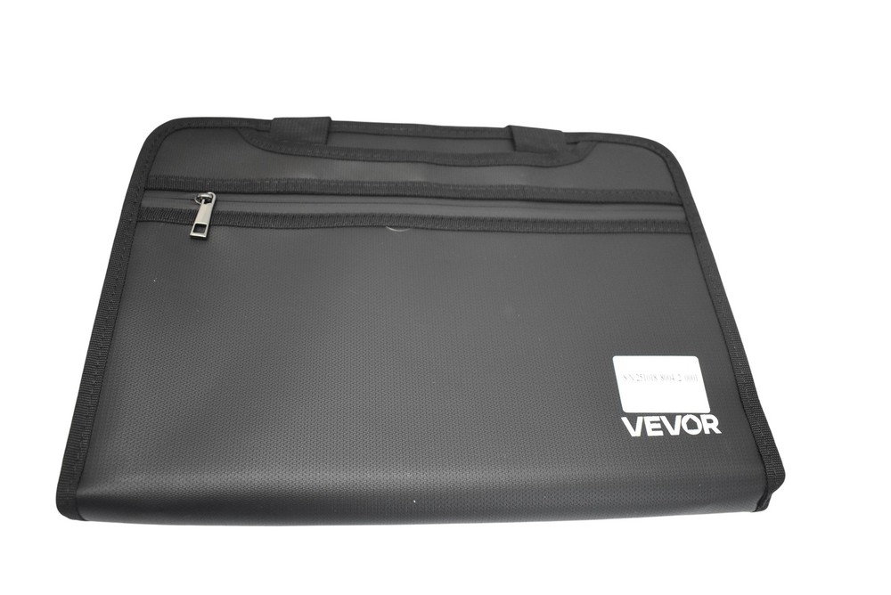 VEVOR Fireproof Document Bag File Organizer Briefcase 370x280x40mm Black