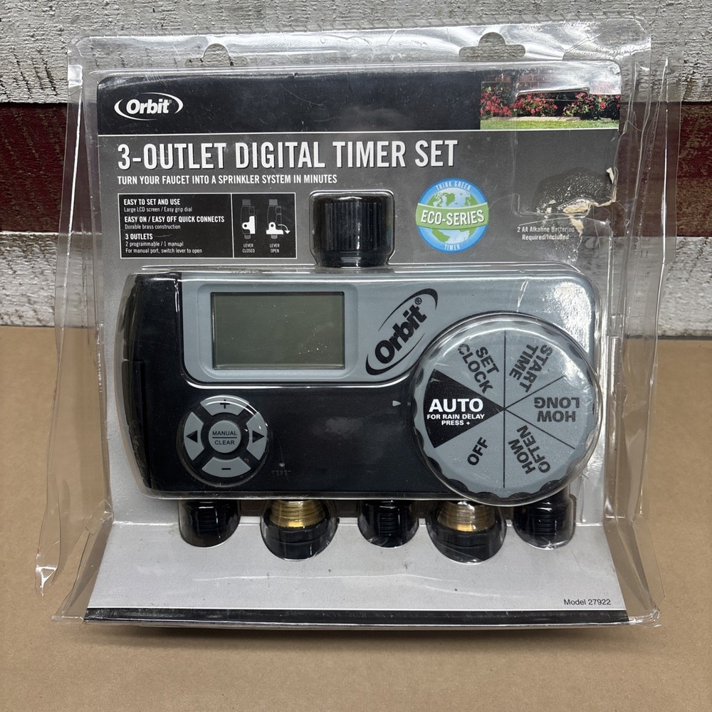 Orbit 3-Outlet Digital Timer Set Model 27922 NEW