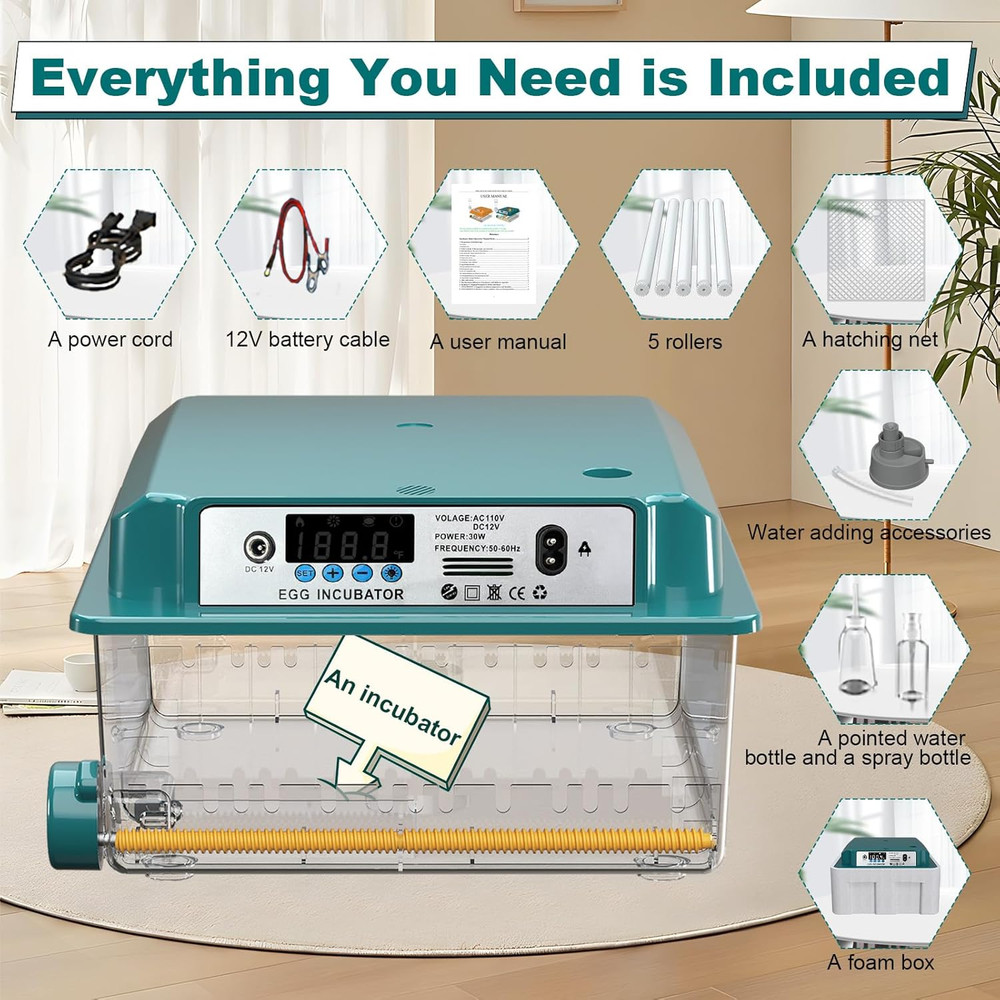 16 Eggs Incubators for Hatching Eggs, Egg Incubator with Automatic Egg