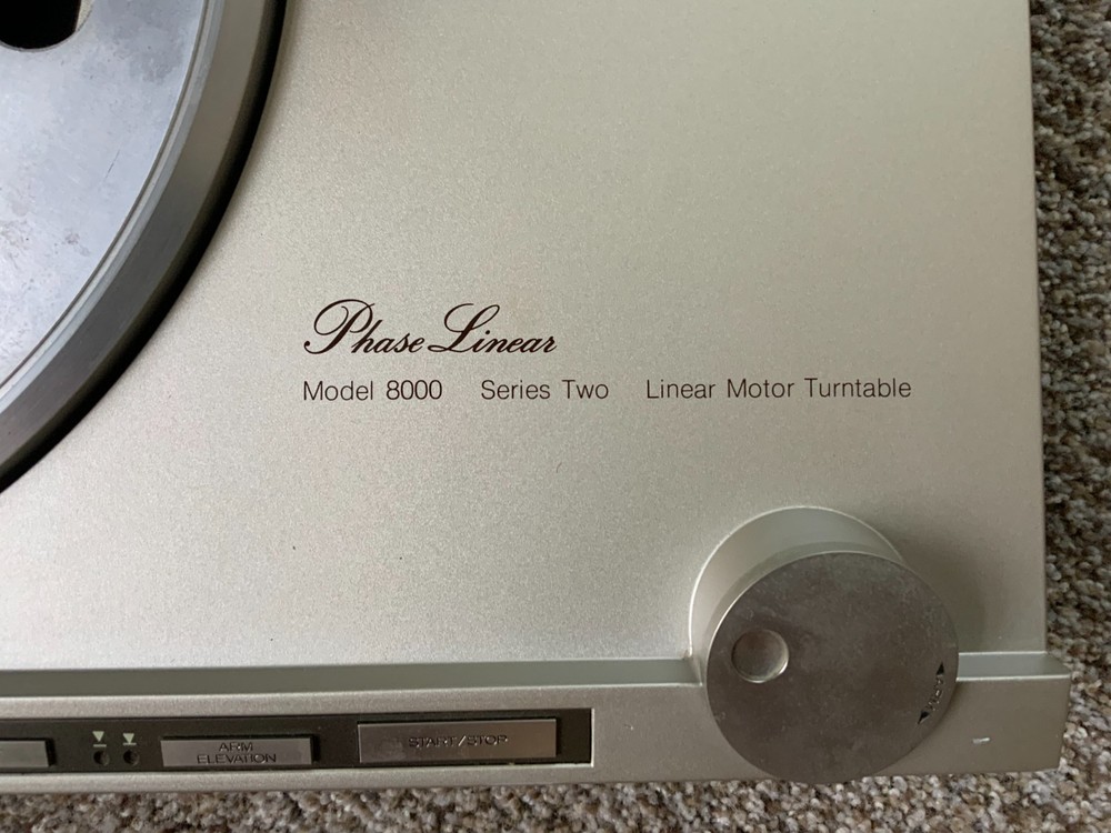 Phase Linear Model 8000 Linear Motor Turntable Series 2 - Untested - Powers On!