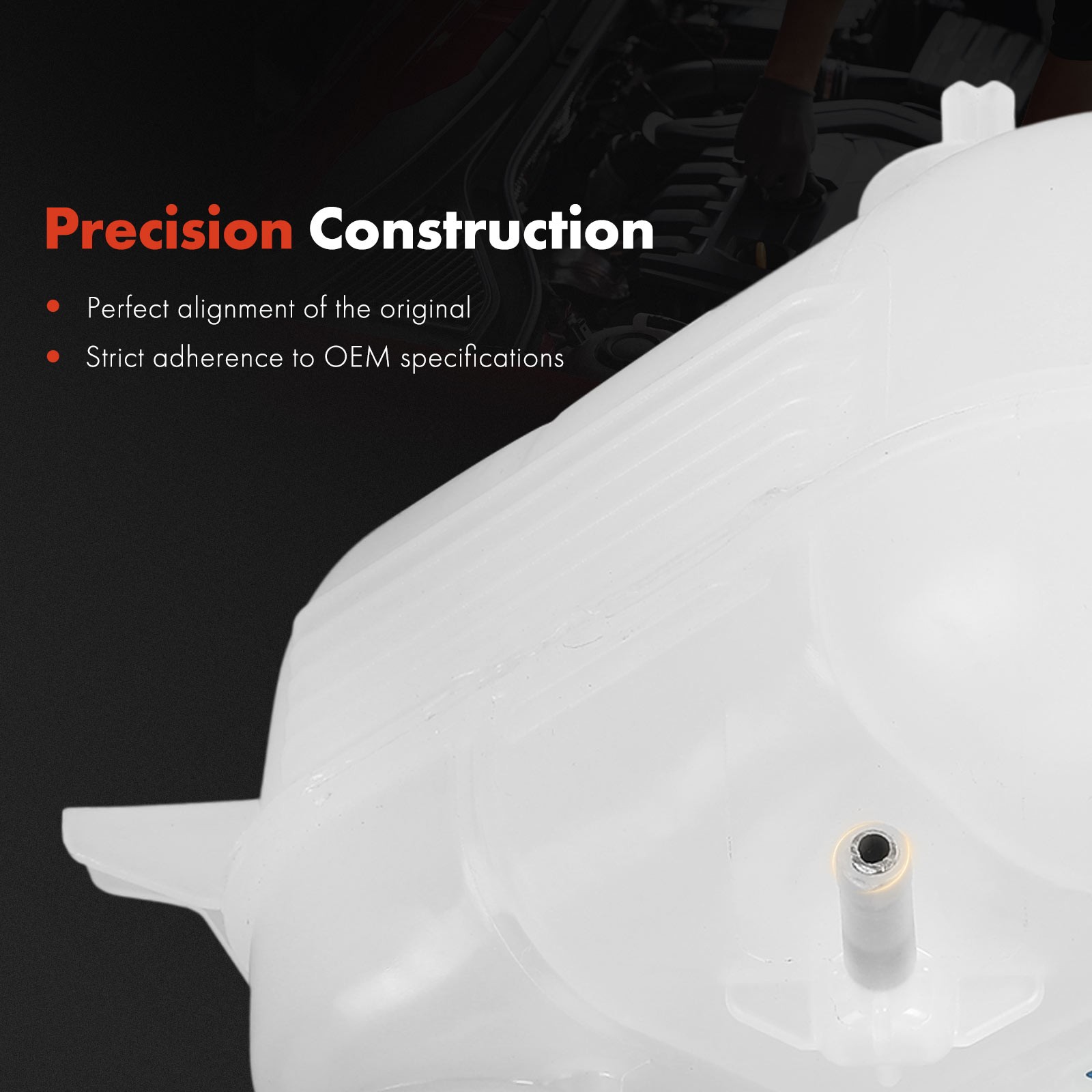 Front Engine Coolant Reservoir with Cap for Dodge Dart 2013-2016 1.4L 2.0L 2.4L