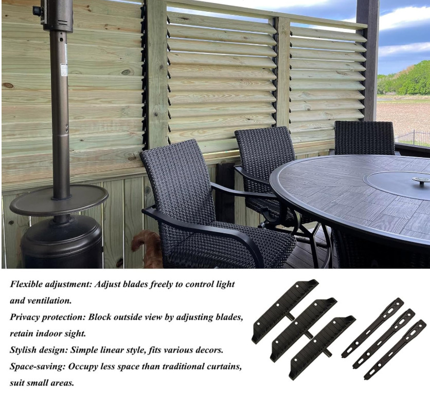Explranltec Louver Bracket Kit, Deck Sunblind System, Shutters Hardware Syste...