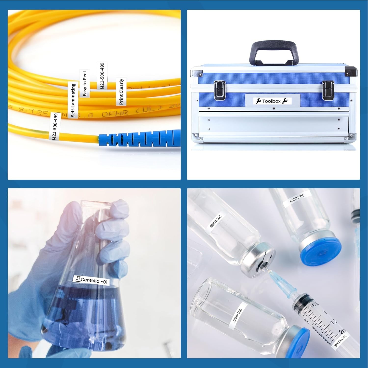 10PK For Brady BMP21-PLUS M21-500-595-WT Vinyl 1/2" Black on White Label Tape