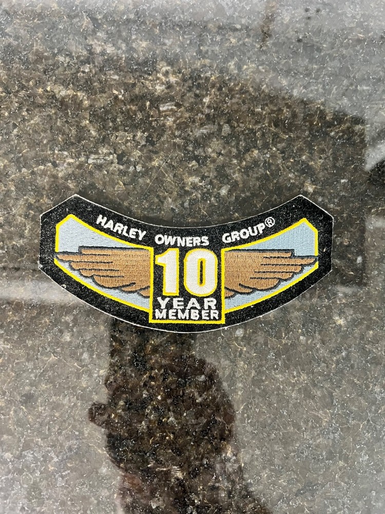 Harley Davidson Owners Group Biker Patch 10 Year Member Iron On Patch