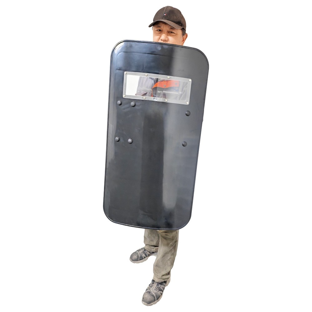 PC Black Anti-riot Shield Security Protection Self Guard Hand-Held Rectangle